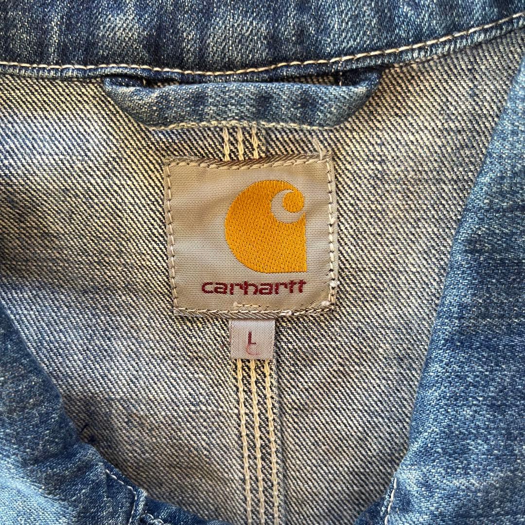 ★carhartt ミシガンコート　カバーオール デニム　L★ チョアコート