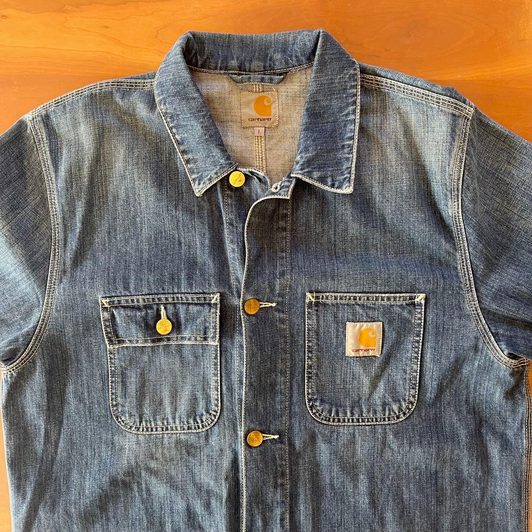 ★carhartt ミシガンコート　カバーオール デニム　L★ チョアコート