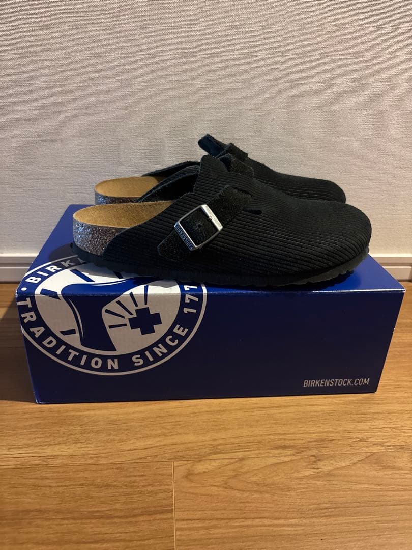BIRKENSTOCK ブラック コーデュロイ サボサンダル