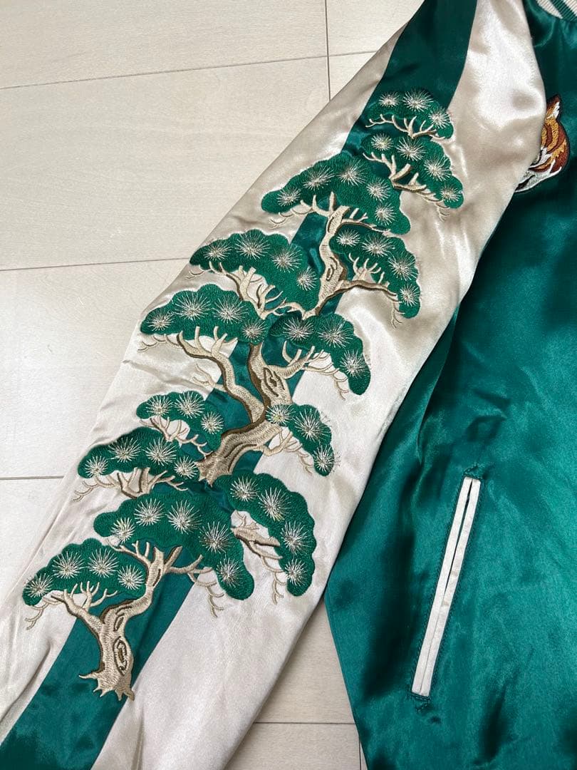 HOTELO スカジャン リバーシブル サテン 虎刺繍