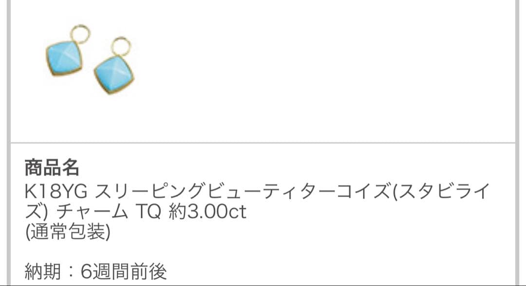 GSTV k18スリーピングビューティーターコイズチャーム3.00ct新品未使用