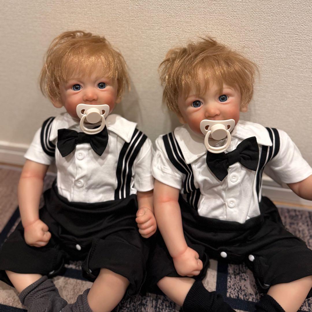 ★新品★リボーンドール 双子のわんぱく王子様50cm