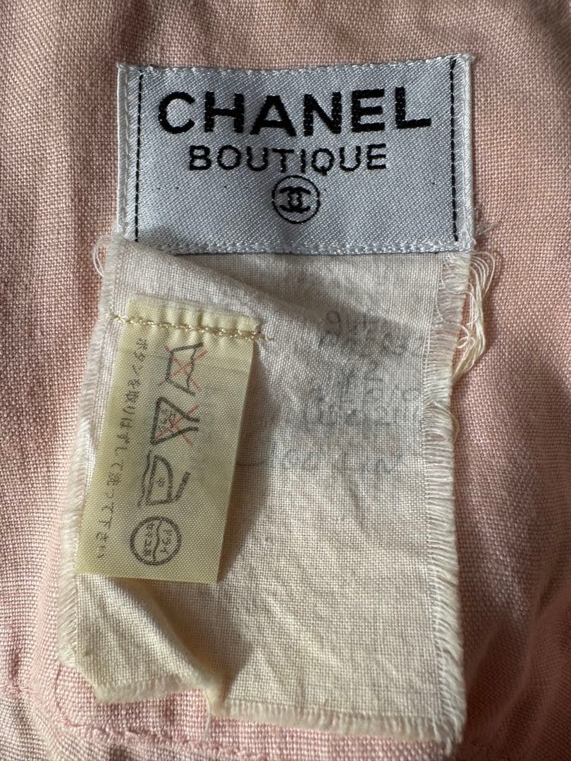 CHANEL アーカイブ 希少 ピンクツイード リネンセットアップ 90s