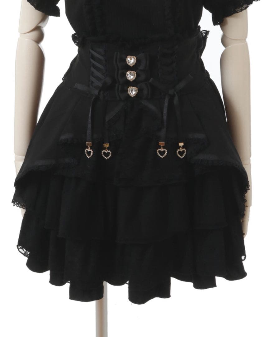 リズリサ LIZLISAフロントカシュクールスカート 黒 ブラック