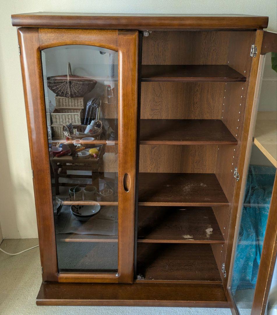 幅80.5 ガラス扉キャビネット