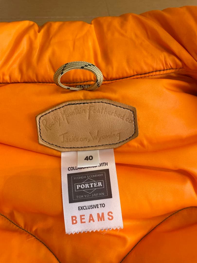 BEAMS別注　PORTERロッキーマウンテンフェザーベッド　ダウンベスト
