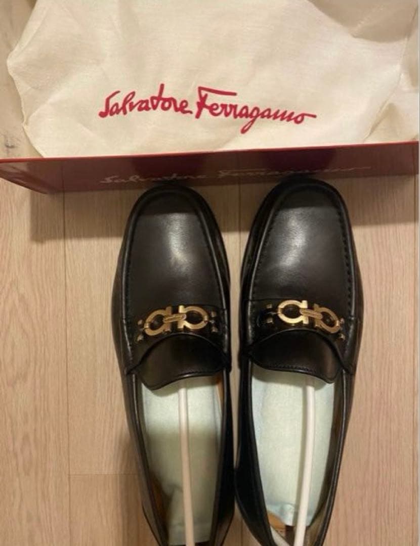 美品　フェラガモ　ビットローファー　ダブルガンチーニ　ラグソール