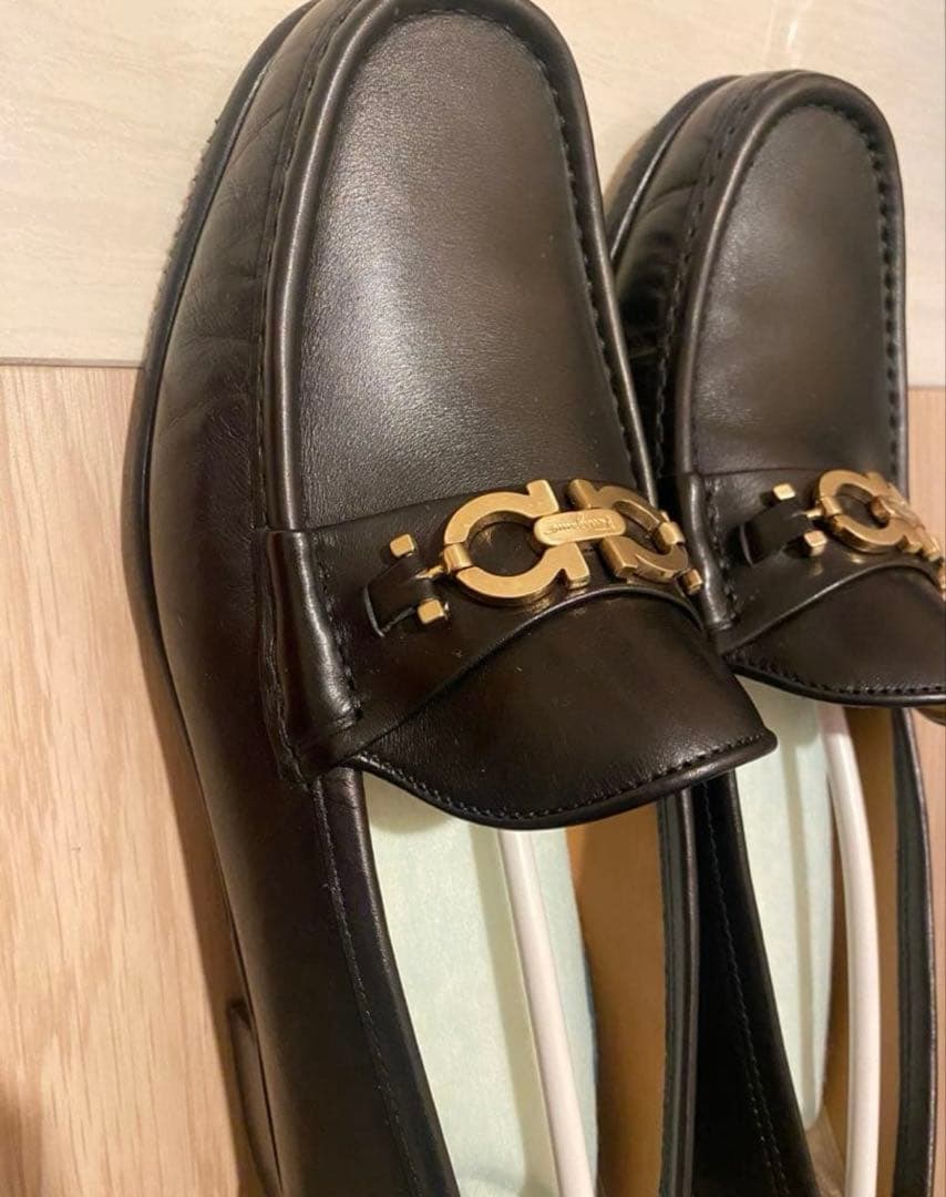 美品　フェラガモ　ビットローファー　ダブルガンチーニ　ラグソール