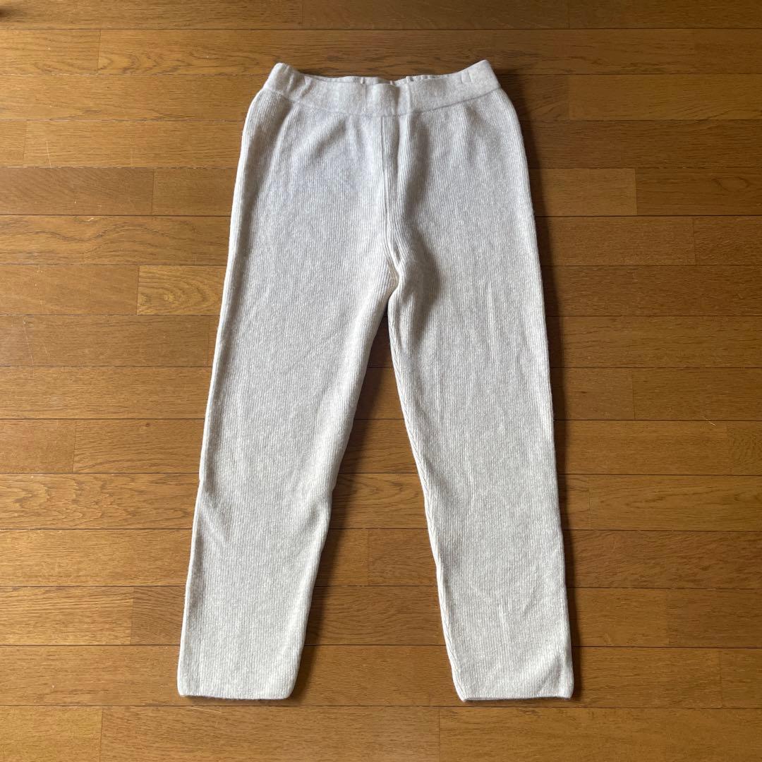 【美品】 evam eva ウール 畦パンツ ニットパンツ ベージュ