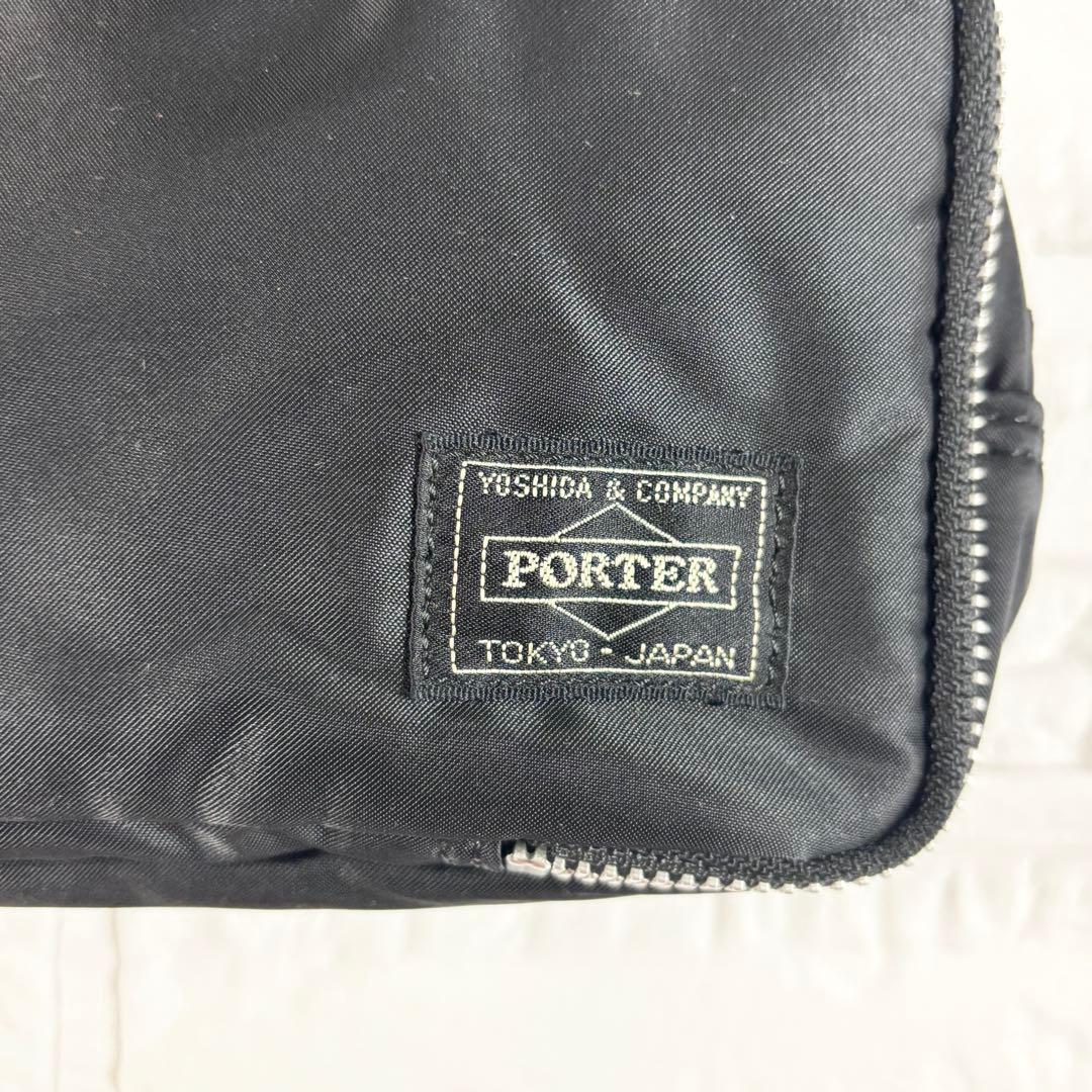 【極美品】PORTER ブラック ジッパーポーチ　タンカー　ダブルファスナー