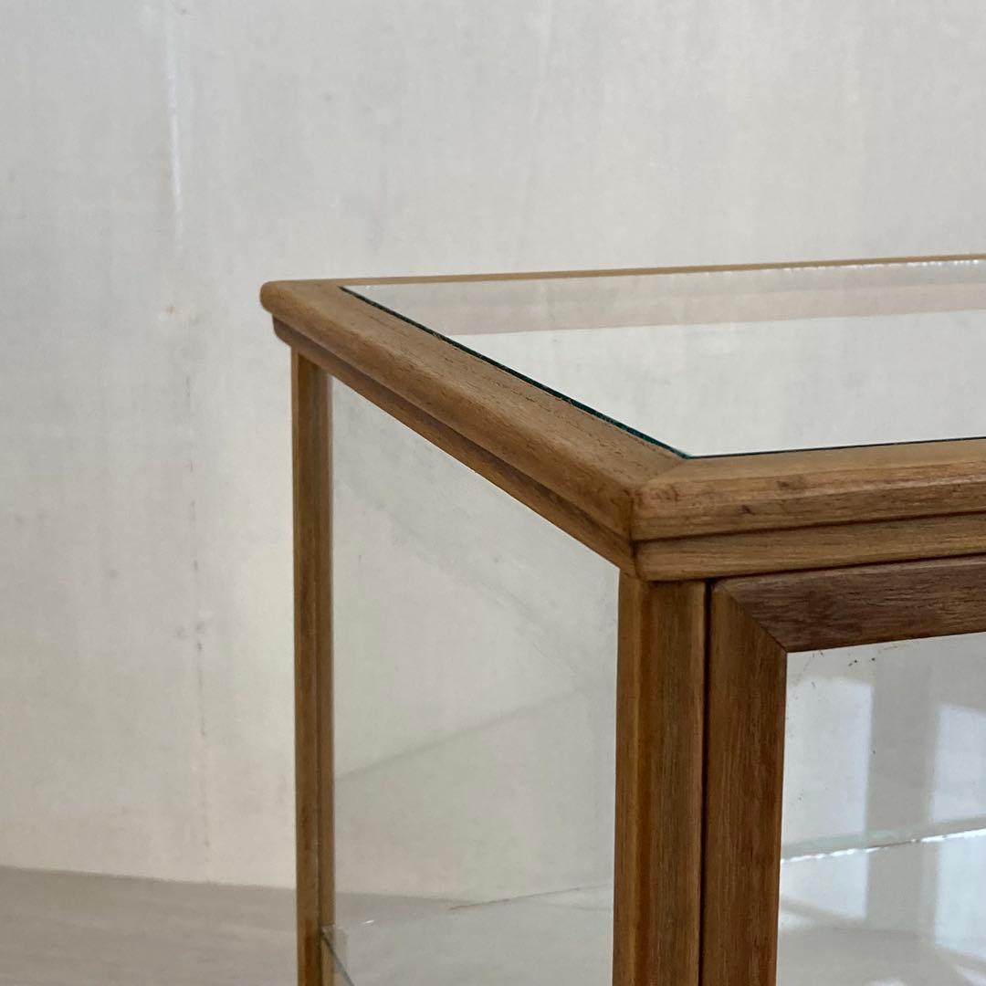 g311 古い木製 ガラスケース 2段 卓上 ショーケース 展示ケース 店舗什器