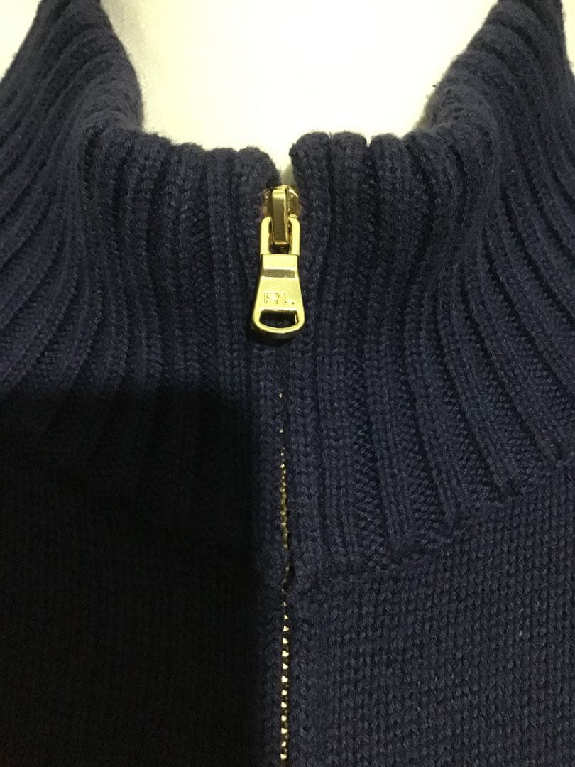 ラルフローレン★ビッグポニー ニット ジャケット ジップアップ ネイビー ピンク