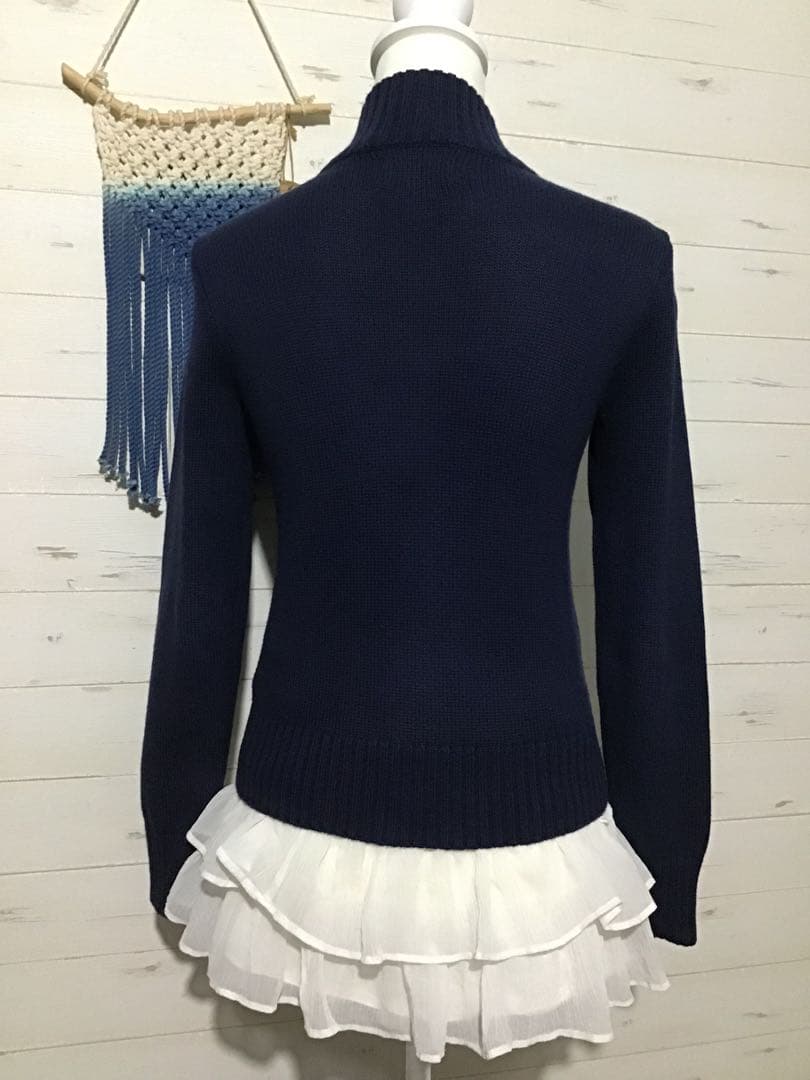 ラルフローレン★ビッグポニー ニット ジャケット ジップアップ ネイビー ピンク