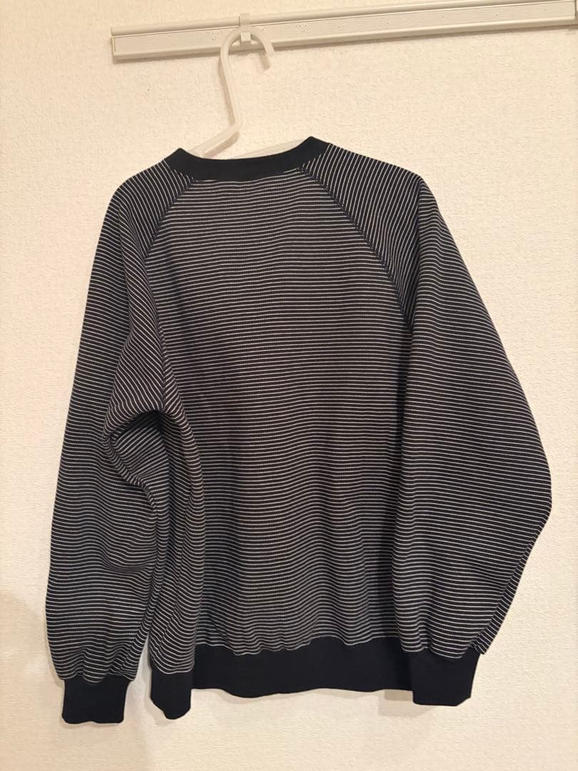 ENNOY エンノイBORDER CREW NECK SWEAT BLACK S