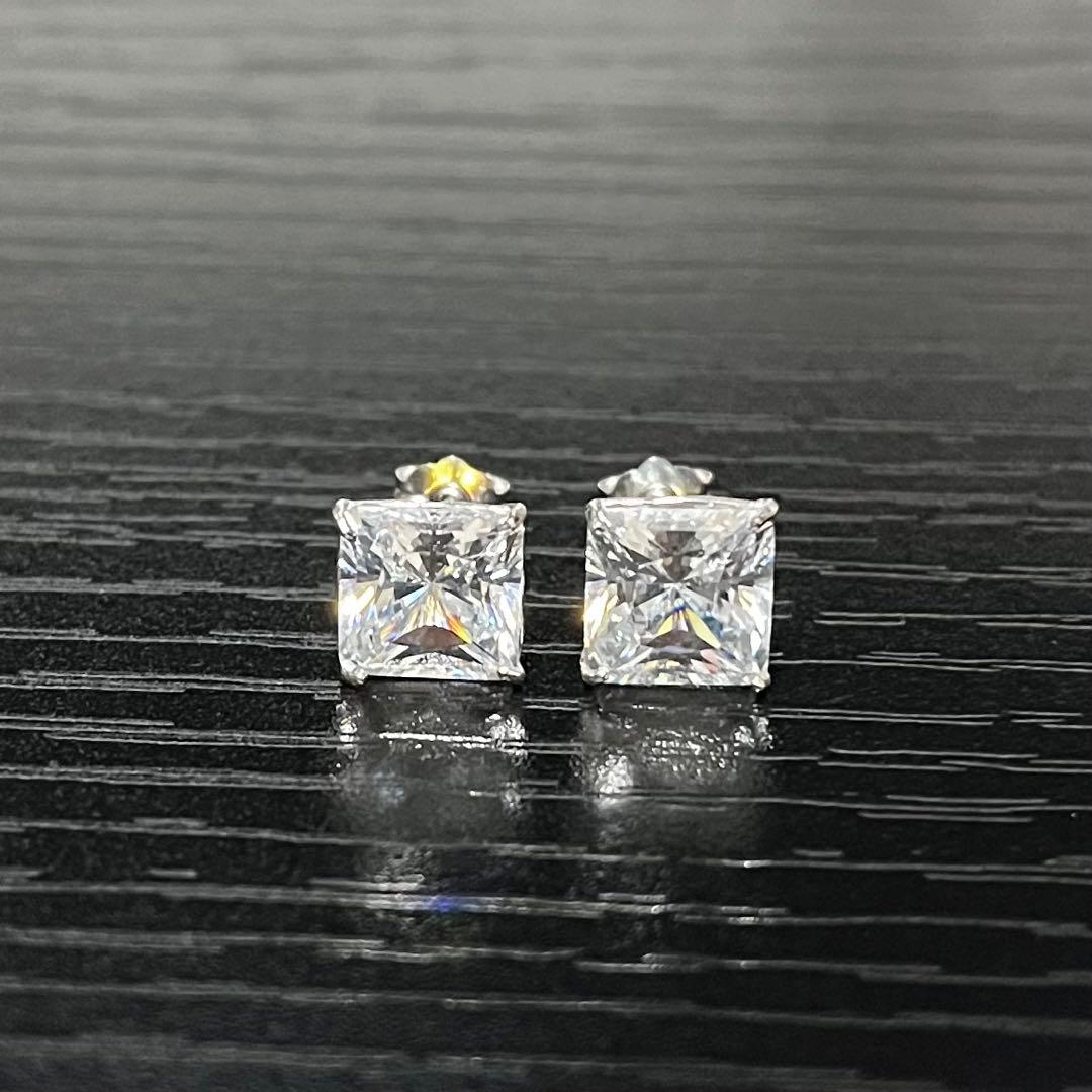 AVALANCHE(アバランチ) 14Kホワイトゴールド ピアス 四角 7mm