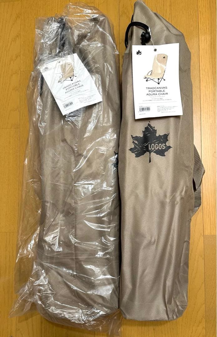 〜1/27値下げ LOGOS あぐらチェア　トラッドキャンバス ポータブル　2脚