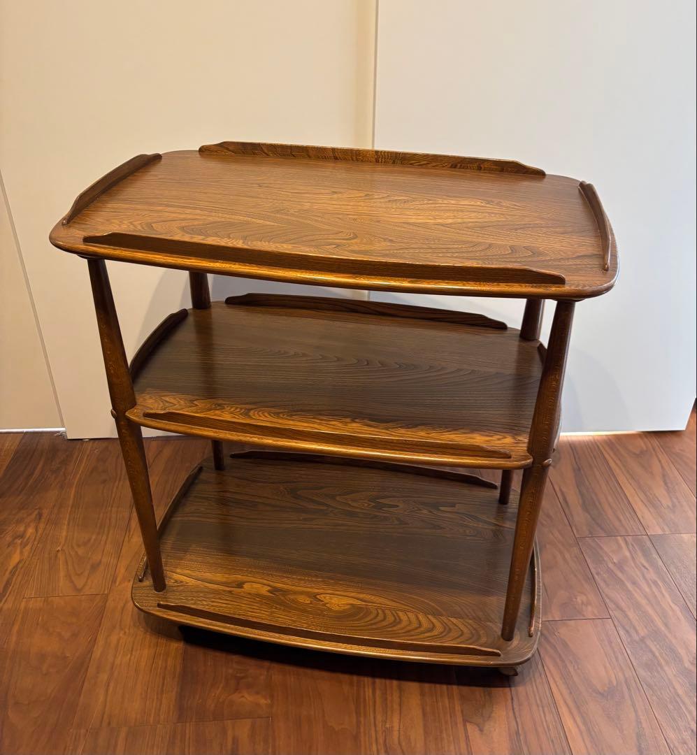 値下げしました　ERCOL 木製キッチンワゴン 3段 キャスター付き