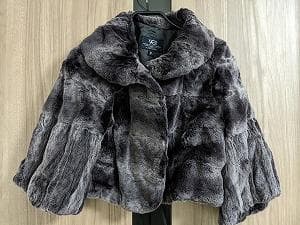 244　ホワイトベア　シェアードウィーゼル　ボレロ　ポンチョ　フリル　毛皮