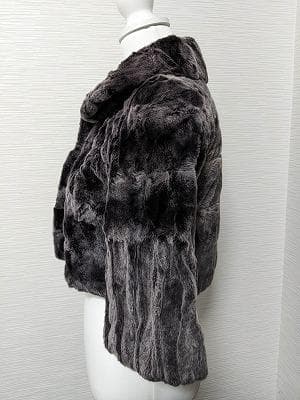 244　ホワイトベア　シェアードウィーゼル　ボレロ　ポンチョ　フリル　毛皮