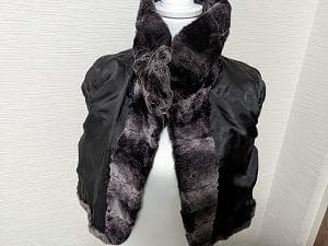 244　ホワイトベア　シェアードウィーゼル　ボレロ　ポンチョ　フリル　毛皮