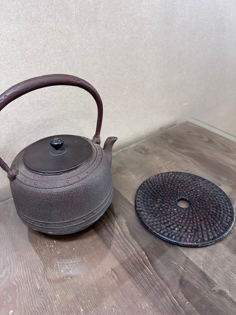 煎茶道具　正寿堂造 萬代屋　鉄瓶　鐵瓶　鉄釜　木箱あり