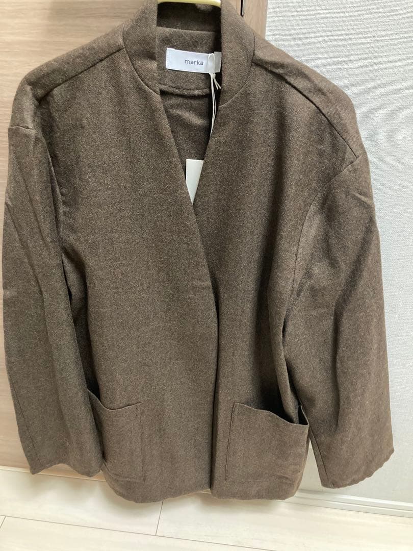 MARKA 2/48 ウールソフトサージ　ラペルレス　シャツジャケット