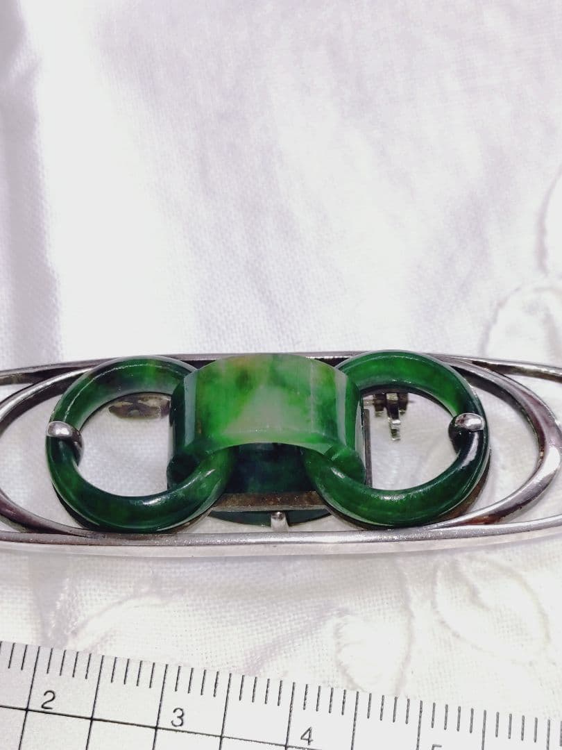 翡翠 ネックレストップ＆ブローチ ２ウェイ シルバー925