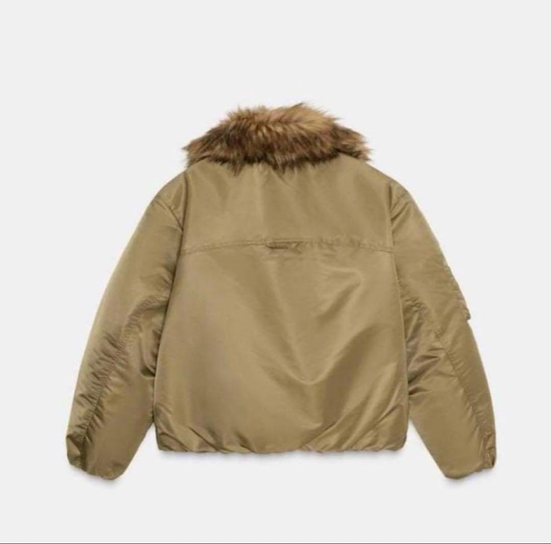 ZARA フェイクファー襟 ボンバージャケット Sサイズ