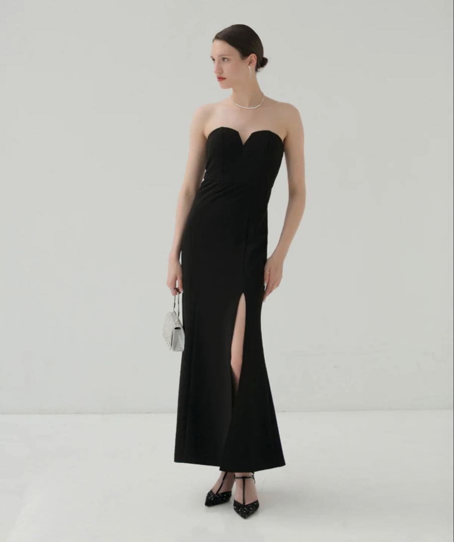 【LEJA LUXE】2WAYストーンペプラムビスチェマーメイドドレス