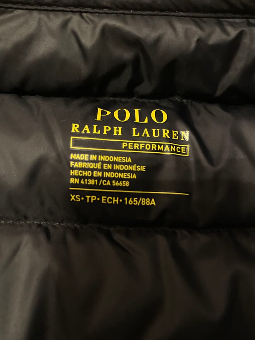 ポロラルフローレン パッカブル ダウンベスト 黒 XS 軽量