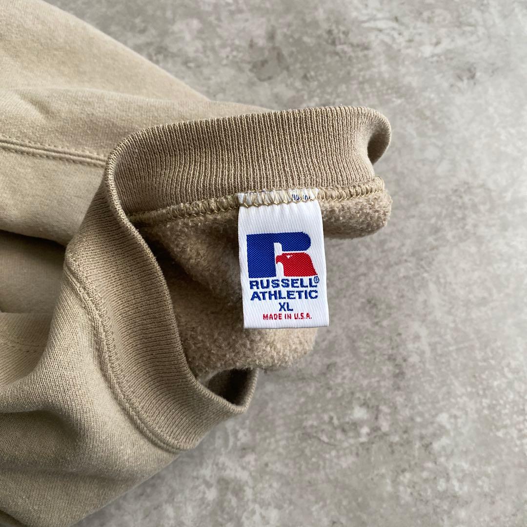 レアカラー神サイズ90sラッセル無地スウェットUSA製XLサンドベージュ