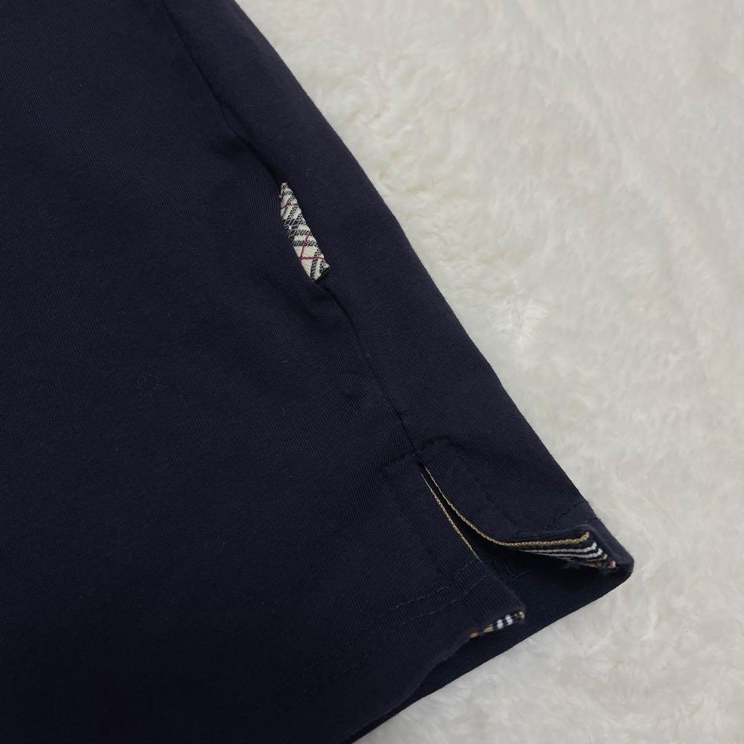 【美品】バーバリー ポロシャツ 6XL ノバチェック ホースロゴ ネイビー