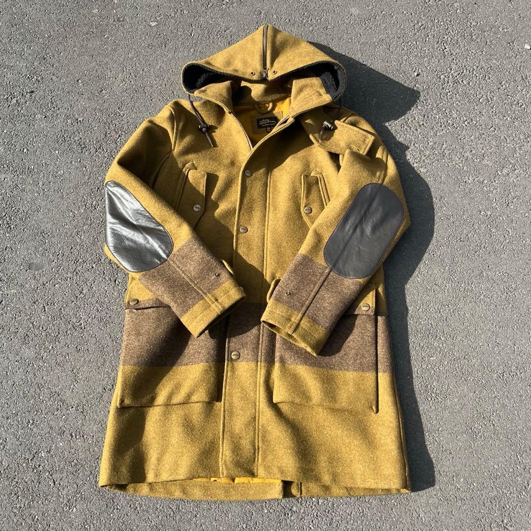 美品 エルエルビーン シグネチャー メルトン ウール モッズコート 筆記体タグ