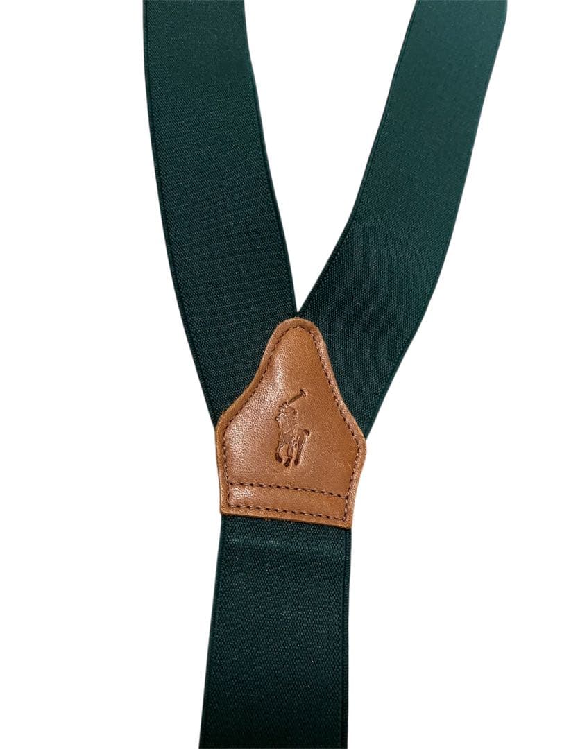 英国製 ポロラルフローレン ヴィンテージ Y型 ボタン式 サスペンダー 緑