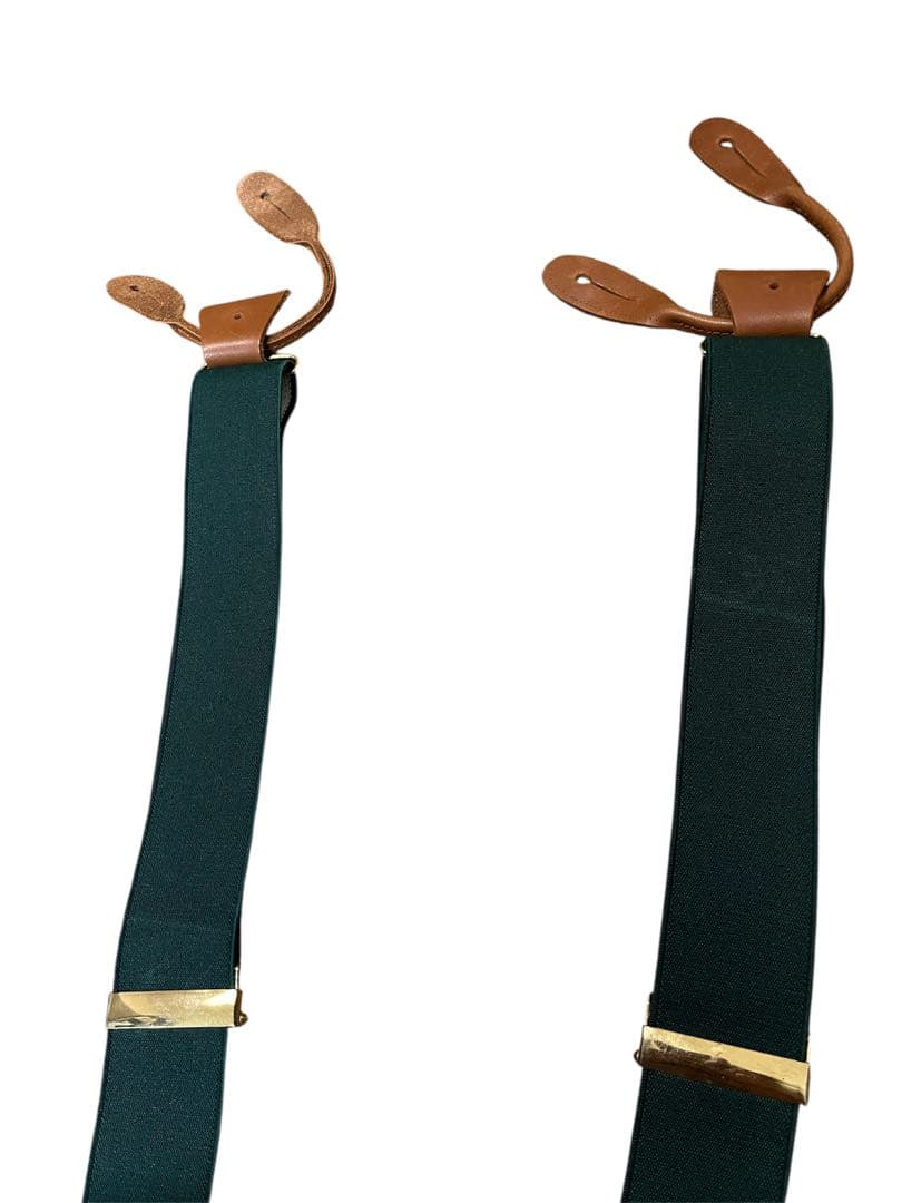 英国製 ポロラルフローレン ヴィンテージ Y型 ボタン式 サスペンダー 緑