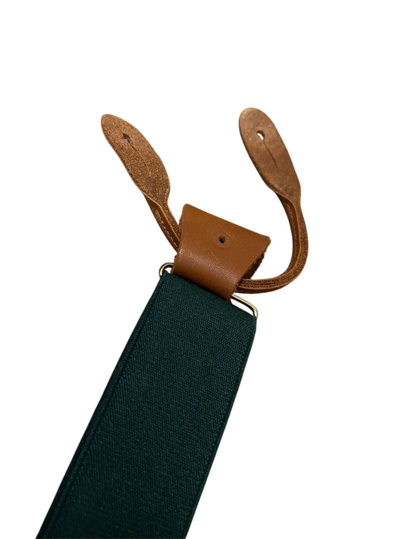 英国製 ポロラルフローレン ヴィンテージ Y型 ボタン式 サスペンダー 緑