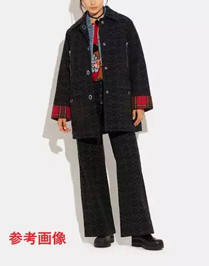 コーチ　シグネチャー ジャカード デニム ボニー コート 黒　170 / 98A