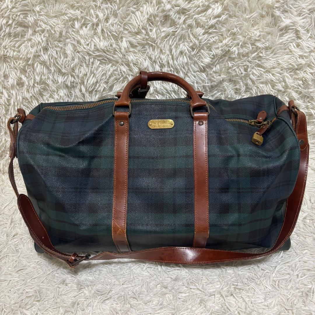 良品✨ポロラルフローレン ボストンバッグ 大容量 ブラックウォッチ チェック