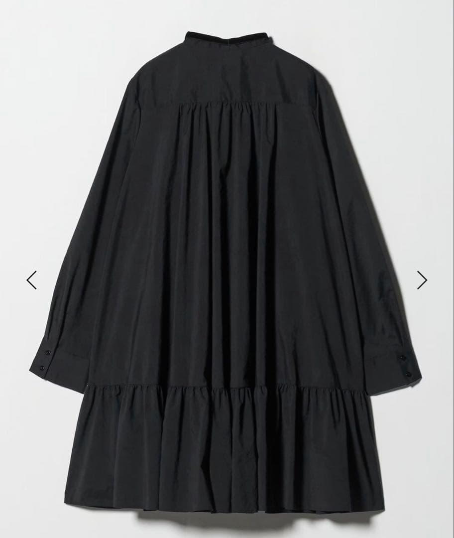 ユナイテッドアローズ タフタ ギャザー ティアードワンピース ウォッシャブル