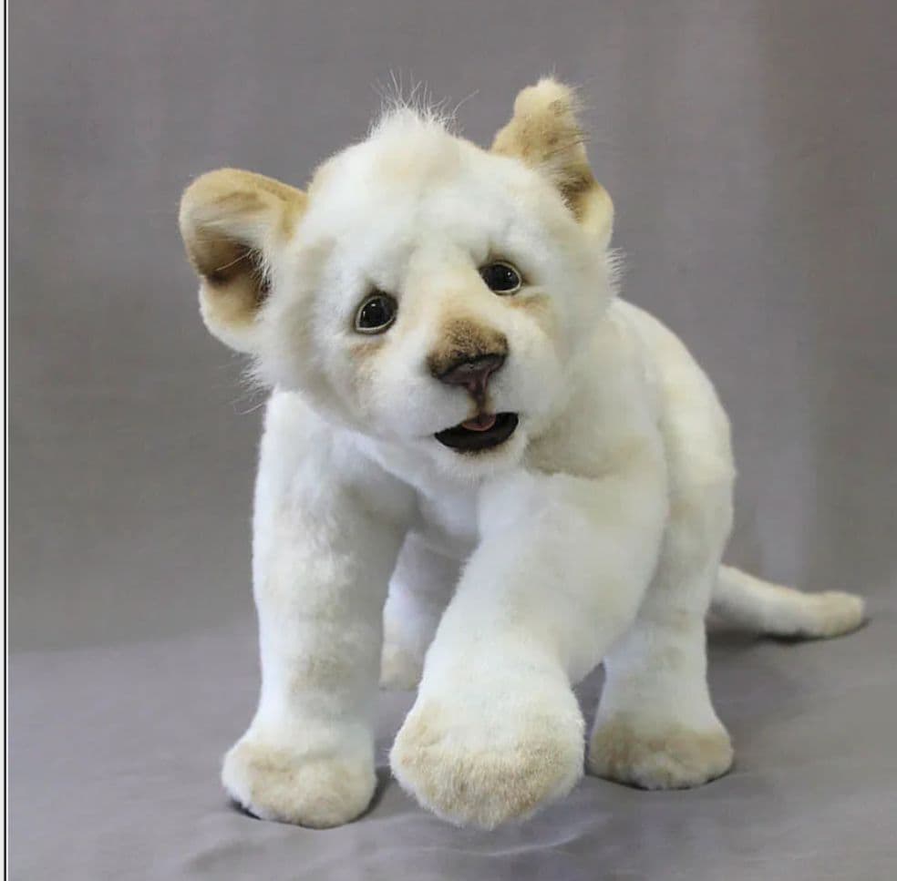 作家　ぬいぐるみ　アートドール　ホワイトライオン　テディベア