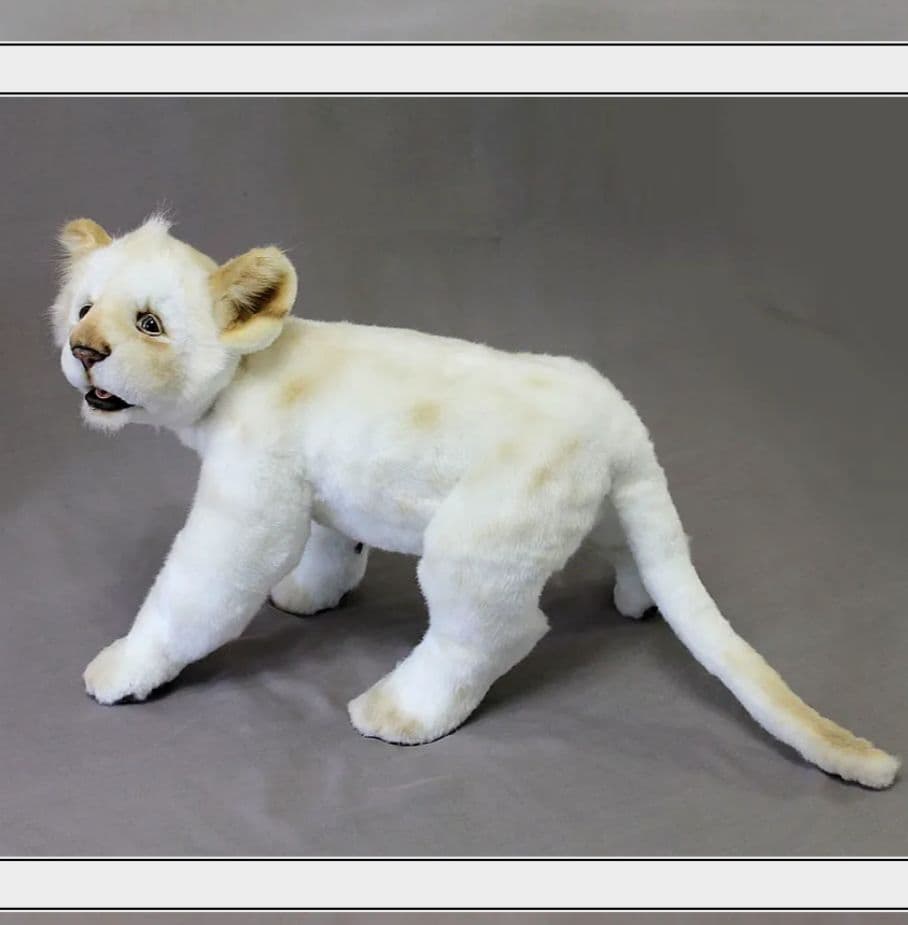 作家　ぬいぐるみ　アートドール　ホワイトライオン　テディベア