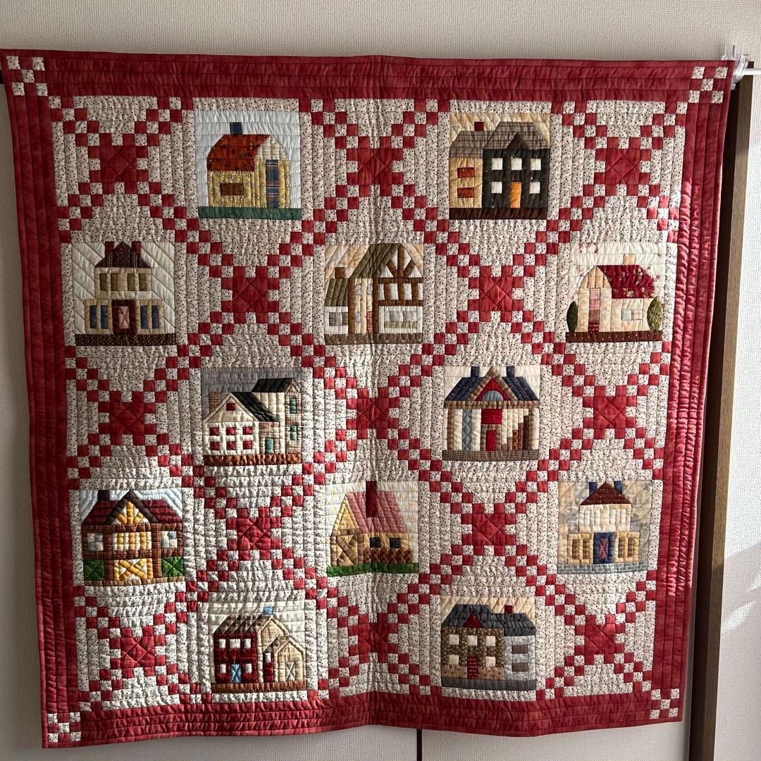 ハンドメイド パッチワーク ハウスタペストリー