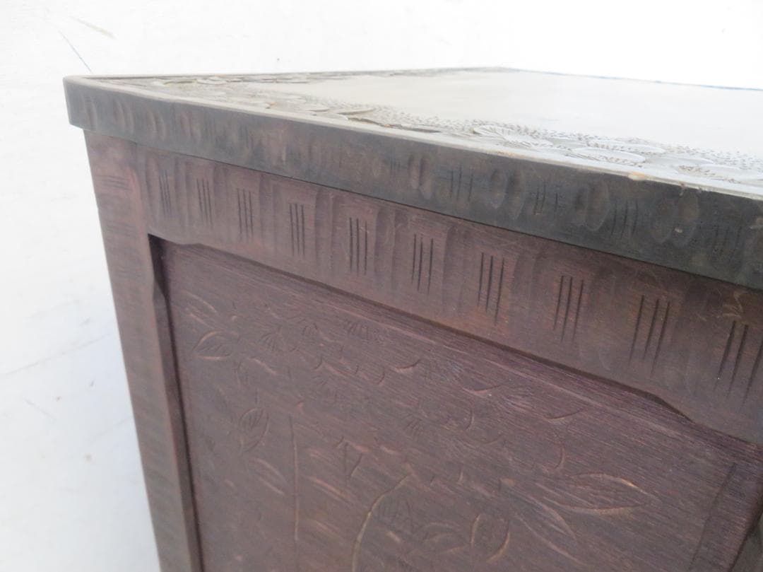 軽井沢彫■整理箪笥■4段5杯■チェスト■伝統工芸■高級■桜吉野柄■彫刻■手彫り■