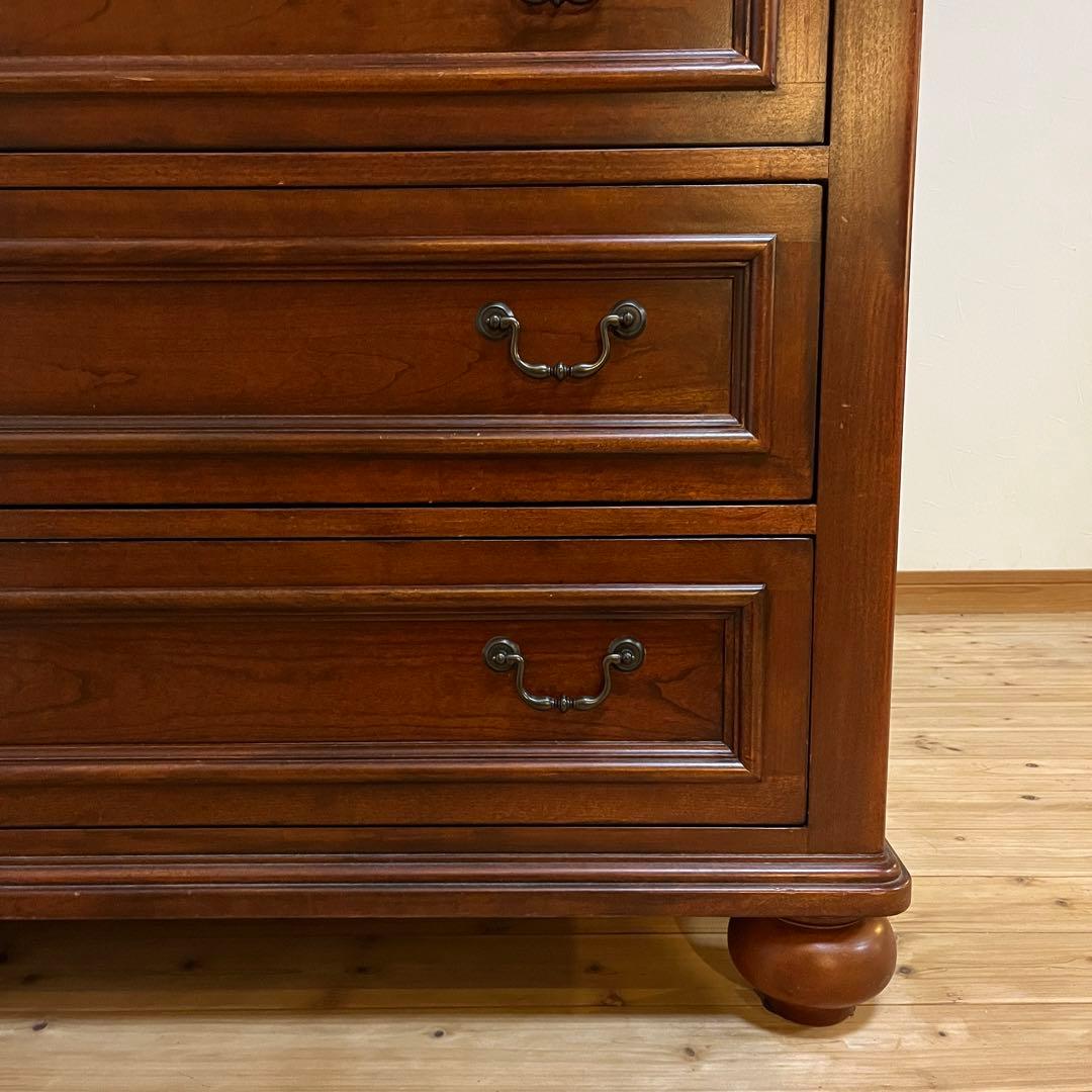 くま様＊重厚なUSAヴィンテージ調 マホガニー色 クラシカル木製ハイチェスト