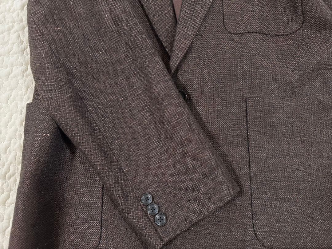 TOPDAYFUL Boyfriend Linen Jacket ブラウン36