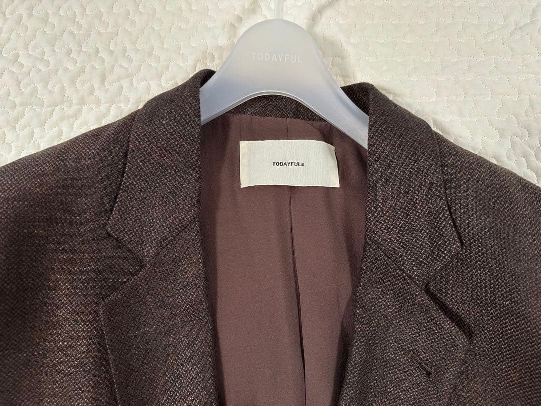 TOPDAYFUL Boyfriend Linen Jacket ブラウン36