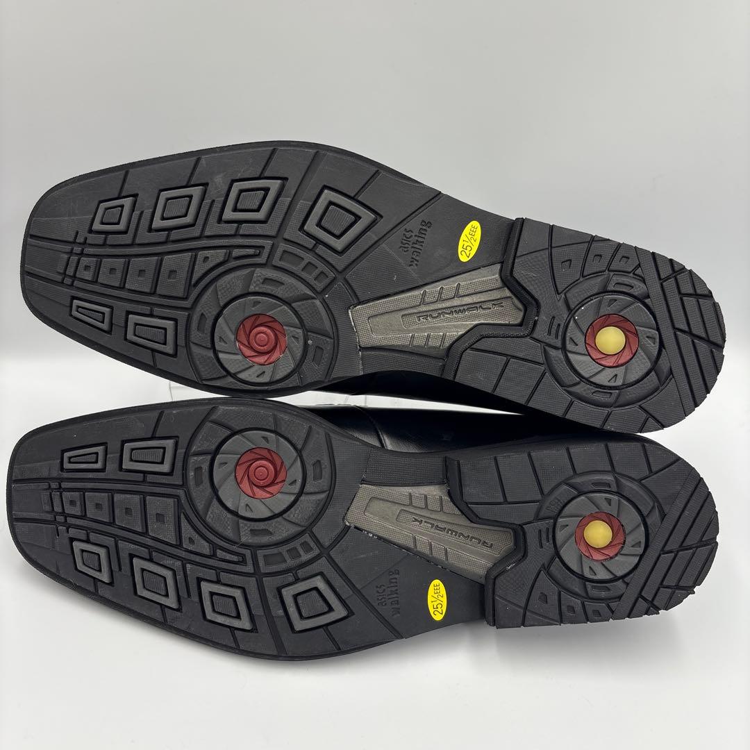 未使用✨アシックス　ランウォーク 黒　レザー　ビジネスシューズ　ローファー