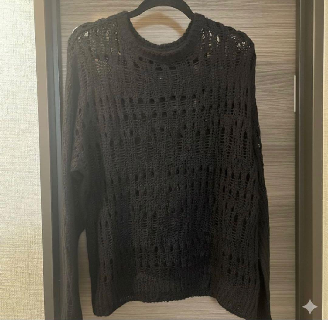 OURSモーガンさん着用3gauge crew neck knit