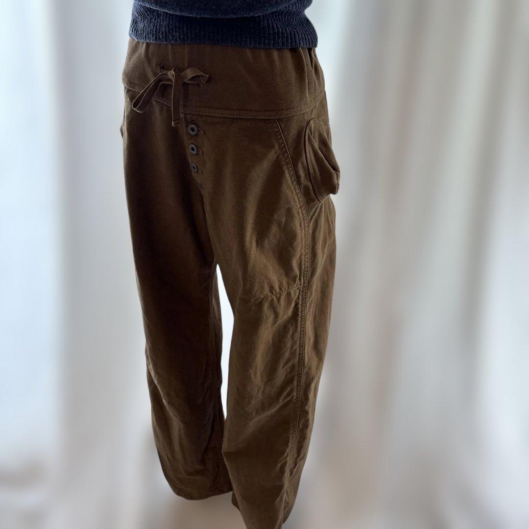 KAPITALヌーベルパンツ ブラウン ワークパンツ ボタン付き　 size０