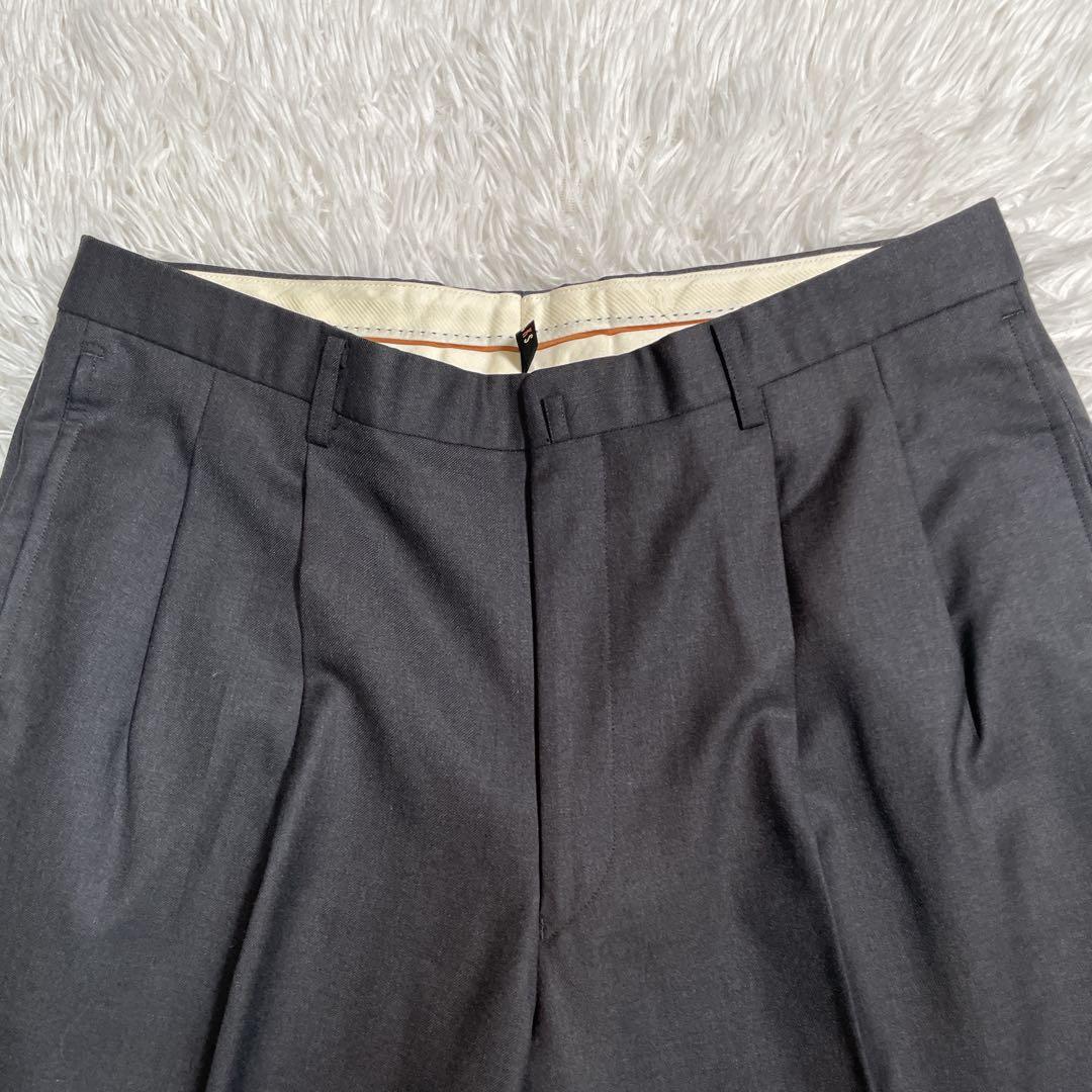 極美品　DAKS スーツ　セットアップ　3ピース　ベスト　グレー　XL